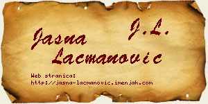 Jasna Lacmanović vizit kartica